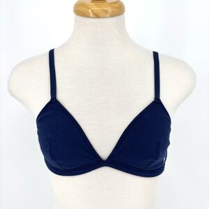 Polo Ralph Lauren NWT Navy Modern Rib Triangle Bralette, Small